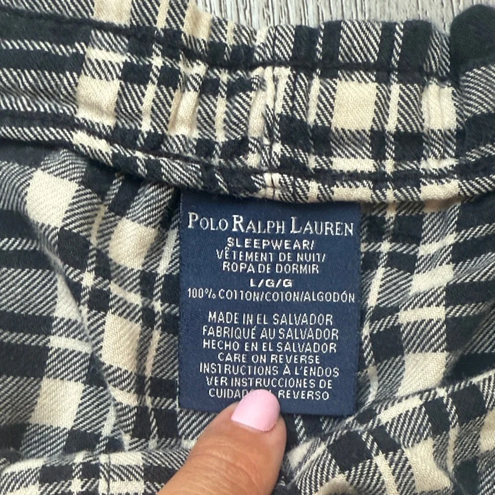 Polo Ralph Lauren Plaid Black and White Men's Pants